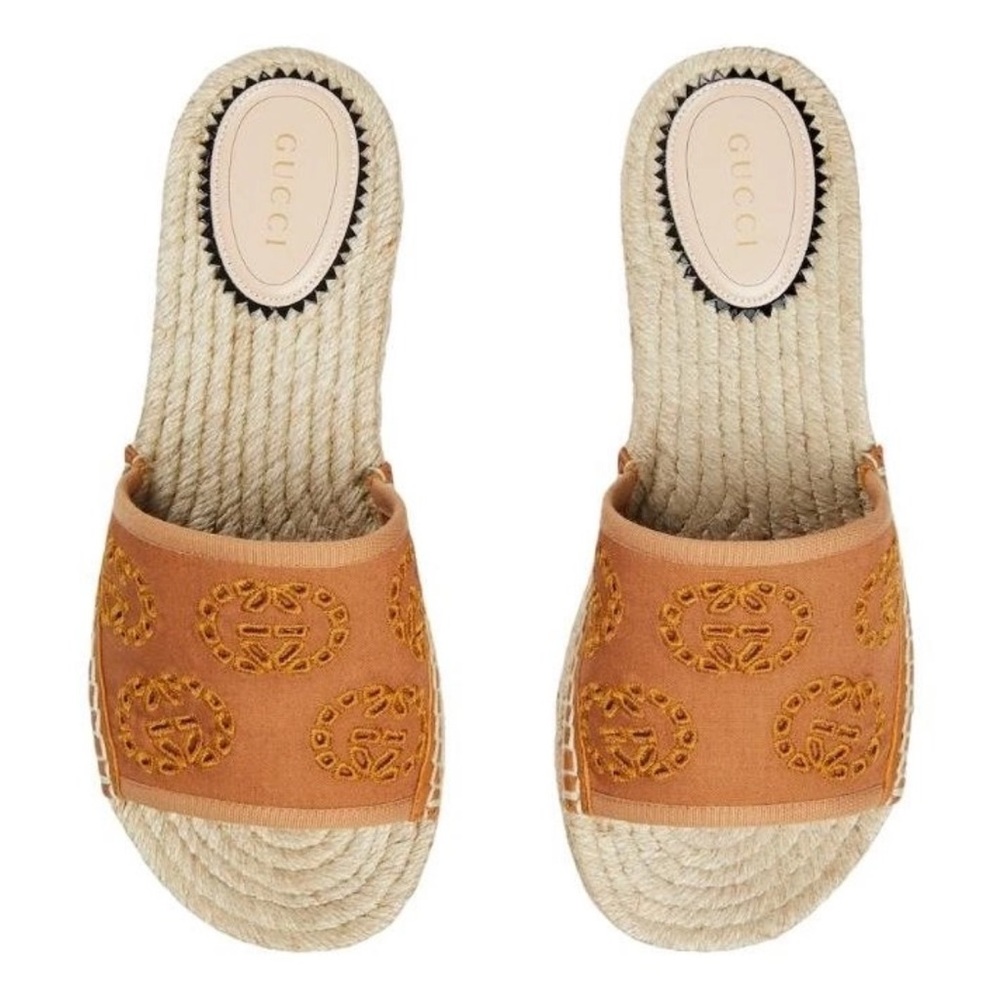 Gucci espadrille slides NIB with dust bags sz 38